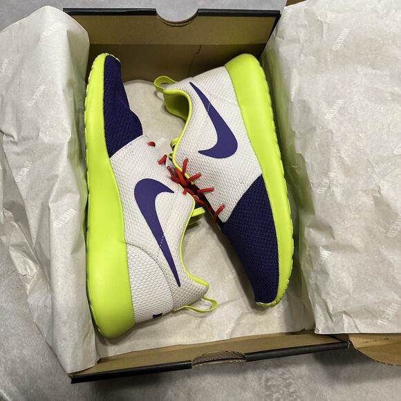 Nike Roshe Run Shoes Mens 7.5 / W 9 Custom White Purple Neon 943711-991 NIKEID - Picture 14 of 14